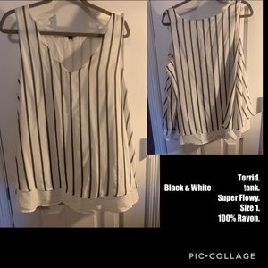 Torrid sleeveless Tank, Black & White